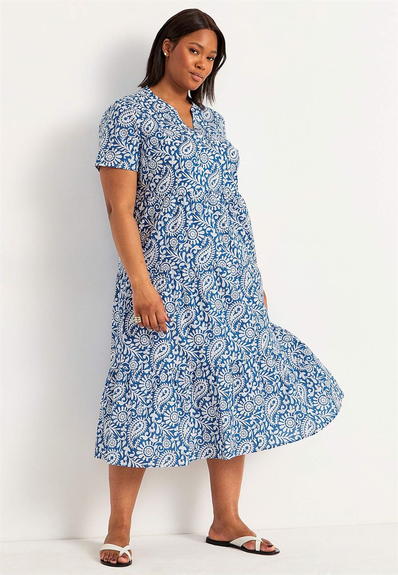 Bomullsklänning med volang Asta 30432