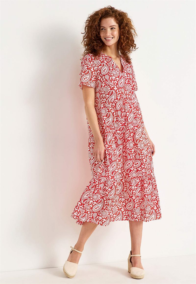 Bomullsklänning med volang Asta 30430