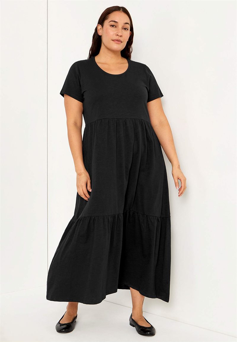 Trikåklänning med volang Viola 30486