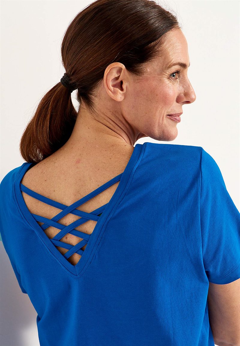 Trikåtopp med flätad ryggdetalj Siri 30558