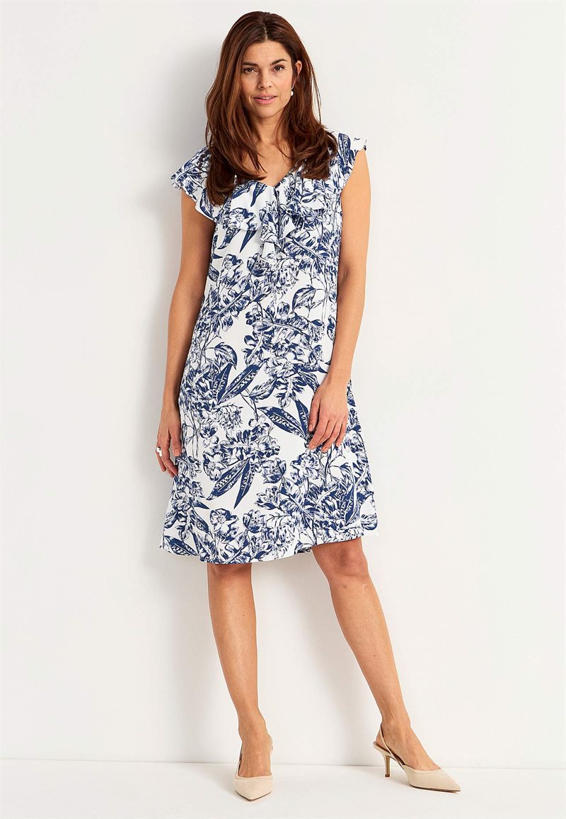 Ärmlös klänning med volang Cassie 30584