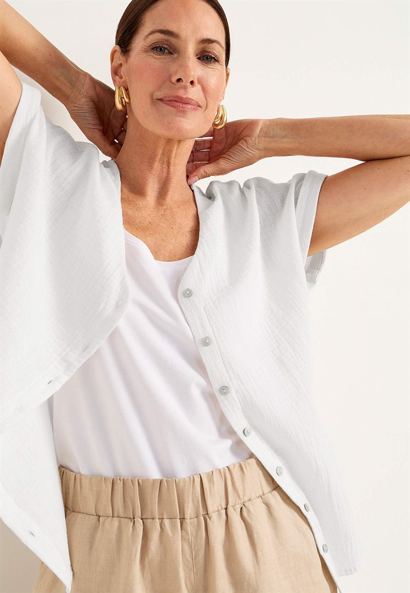 Kortärmad bomullsblus Matilde 30599