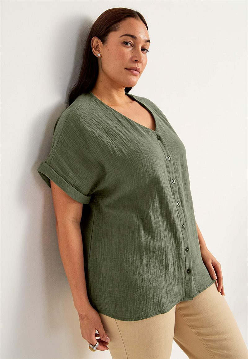 Kortärmad bomullsblus Matilde 30605