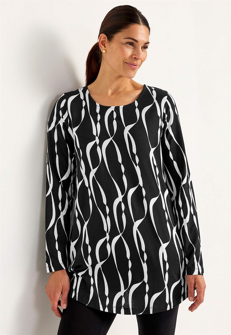 MÃ¶nstrad trikÃ¥tunika med fickor 33031