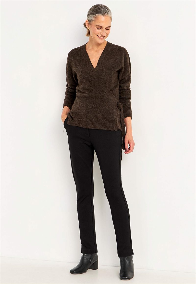 Stickad cardigan med omlottdesign 32702