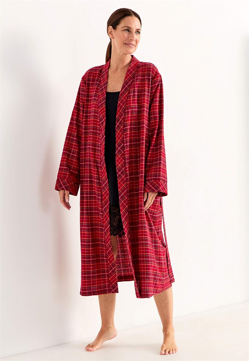 Product Image for Rutig morgonrock i flanell