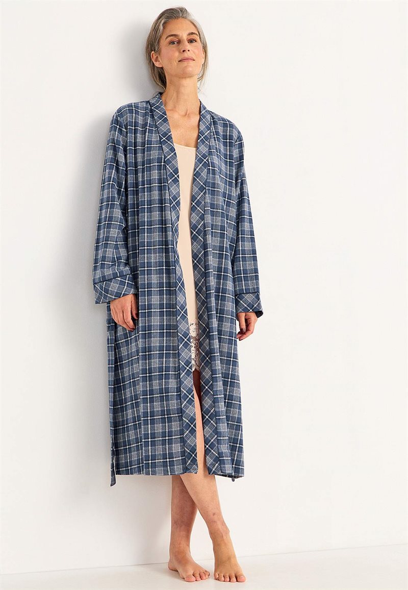 Rutig morgonrock i flanell