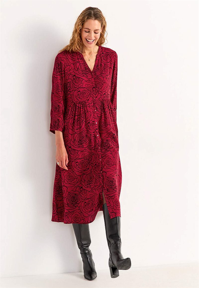 BlommÃ¶nstrad klÃ¤nning i viskos