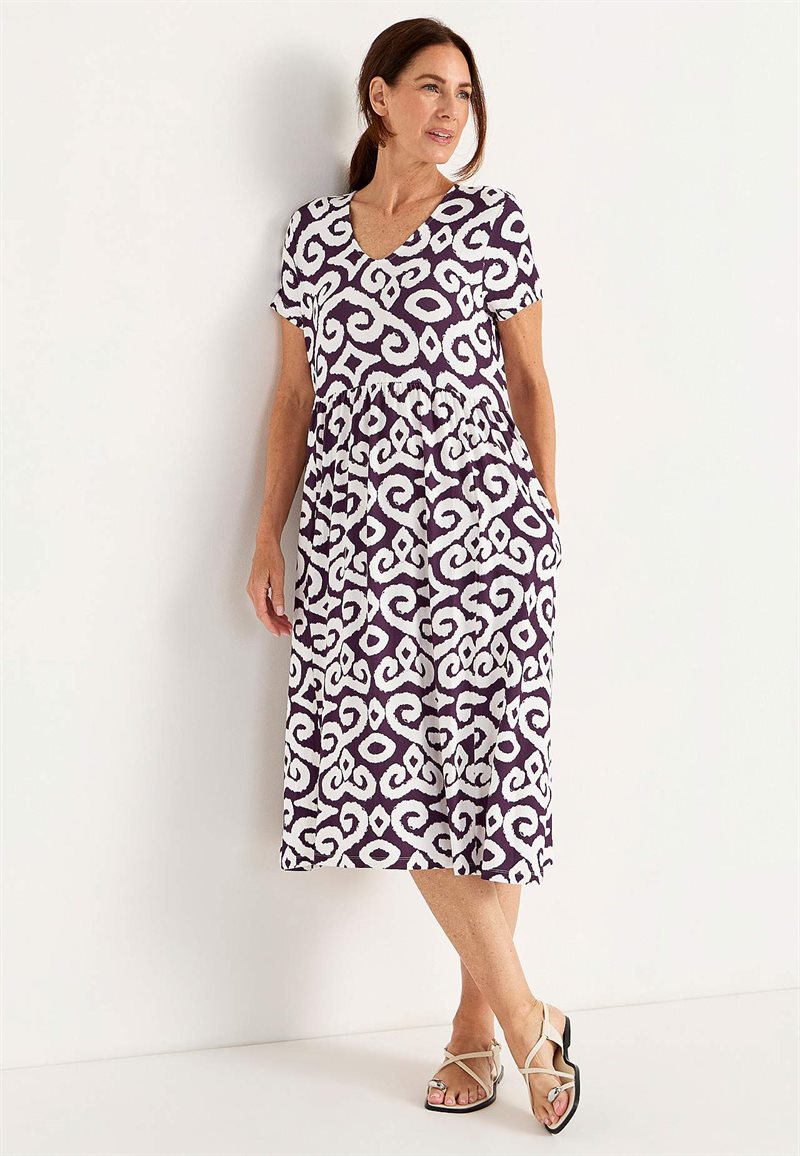 MÃ¶nstrad trikÃ¥klÃ¤nning 34079