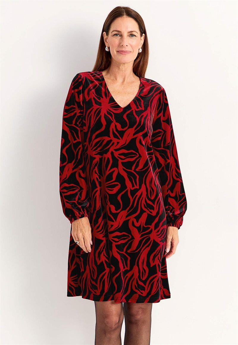 V-ringad sammetsklänning 34289