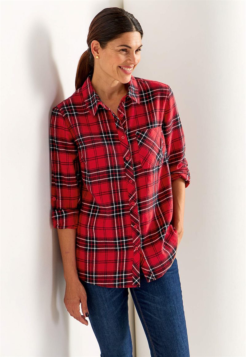 Rutig flanellskjorta 34622