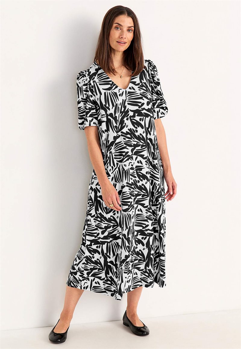 TrikÃ¥klÃ¤nning med puffÃ¤rmar 34937