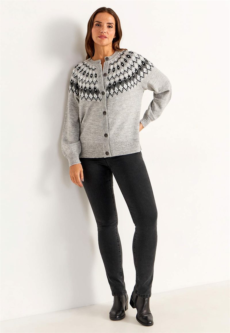 Jacquardmönstrad cardigan 35189