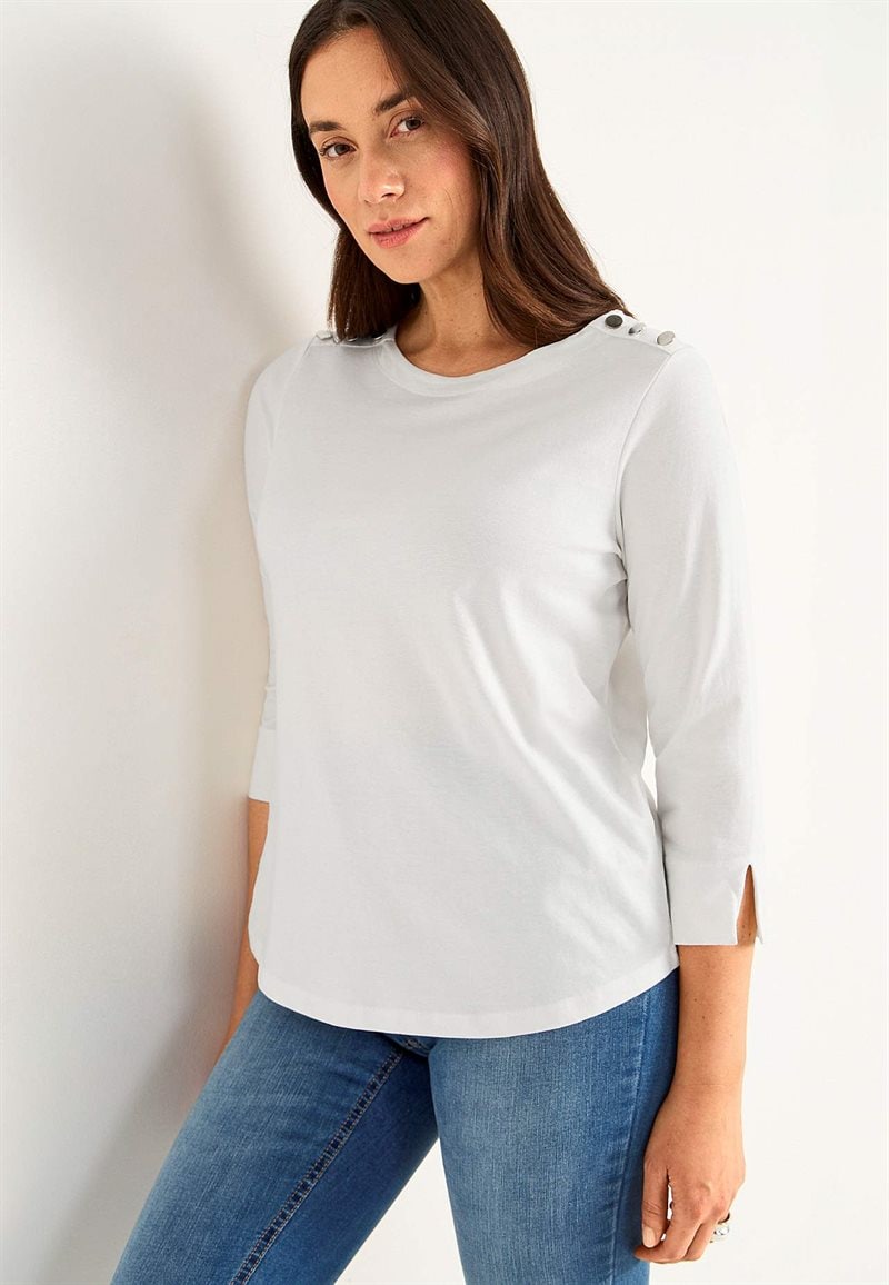 Trikåtopp med knappar