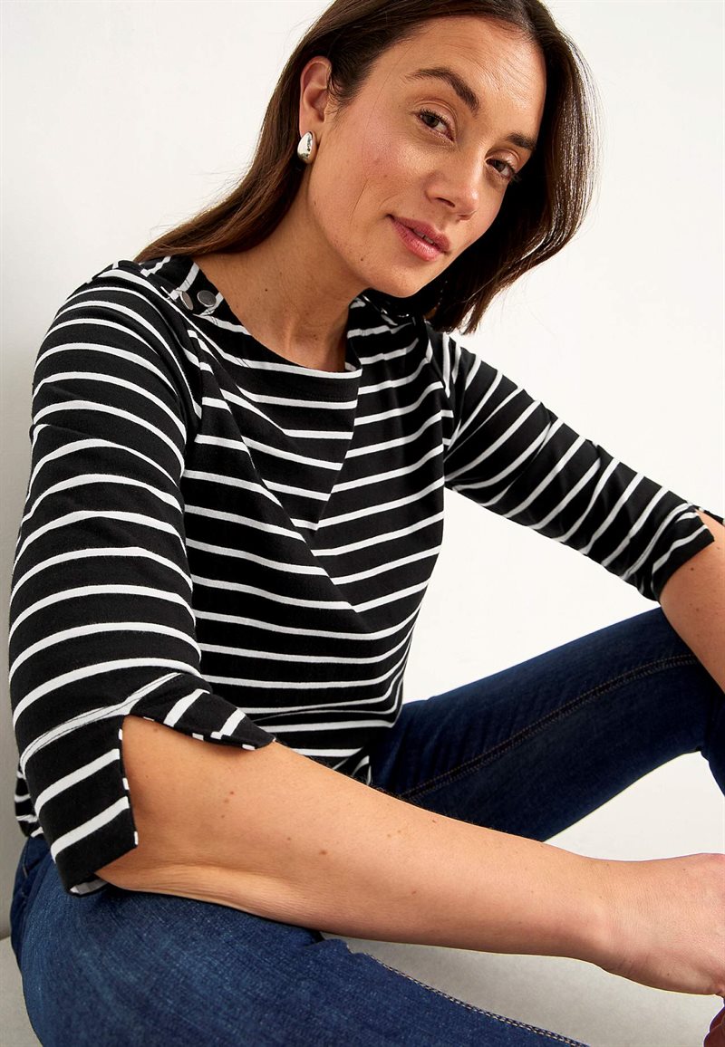 Trikåtopp med knappar