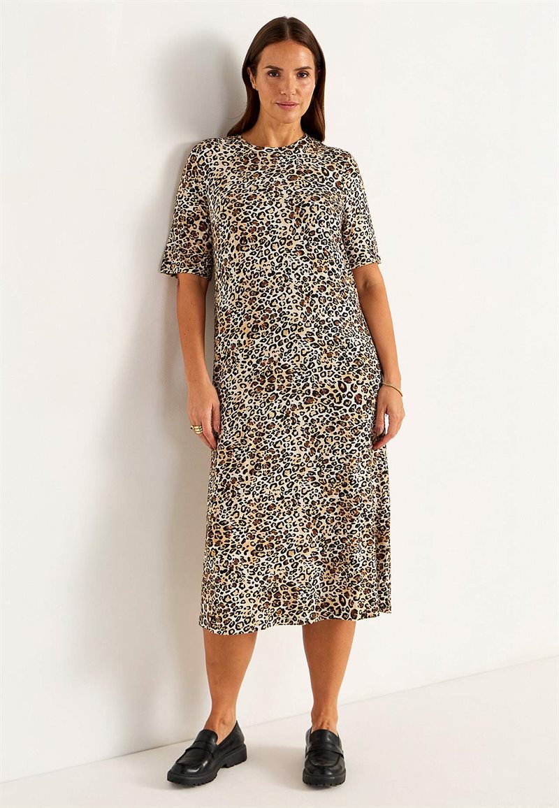 LeopardmÃ¶nstrad trikÃ¥klÃ¤nning 36952