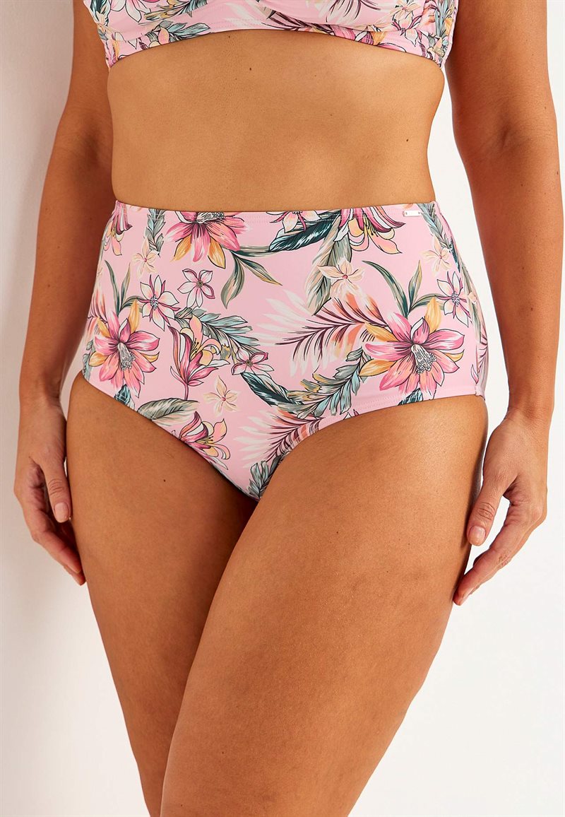 Blommönstrad bikinitrosa med hög midja Verona