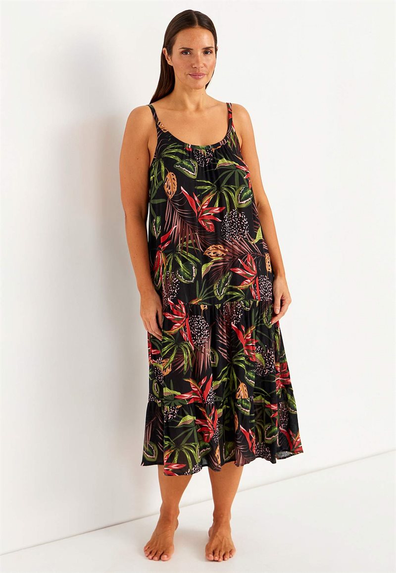 buy beach dresses online Summer Tropic Muse Tiered Ruffle Maxi Dress