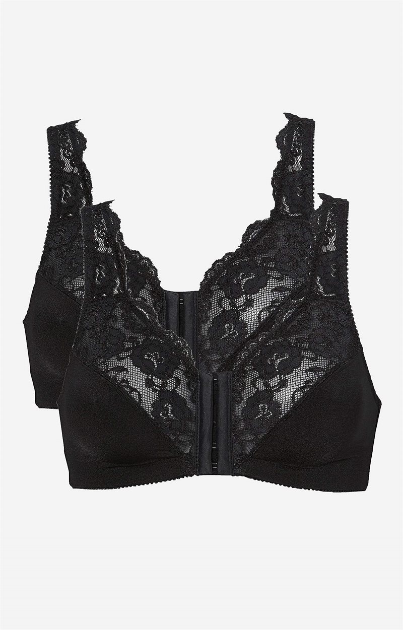 Framknäppt mjuk-bh 2-pack