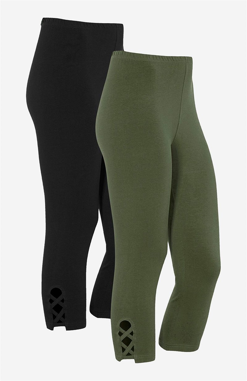 Caprileggings med fina detaljer Vega 2-pack 25195