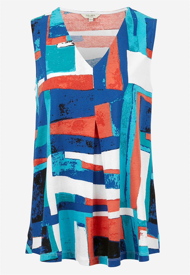 Ärmlös trikåtopp med v-ringning Etna 30934