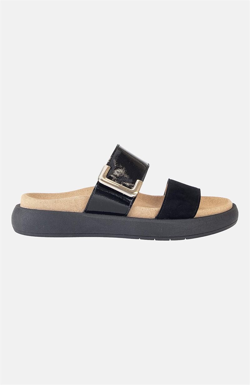 Product Image for Sandal i lackat skinn och mocka