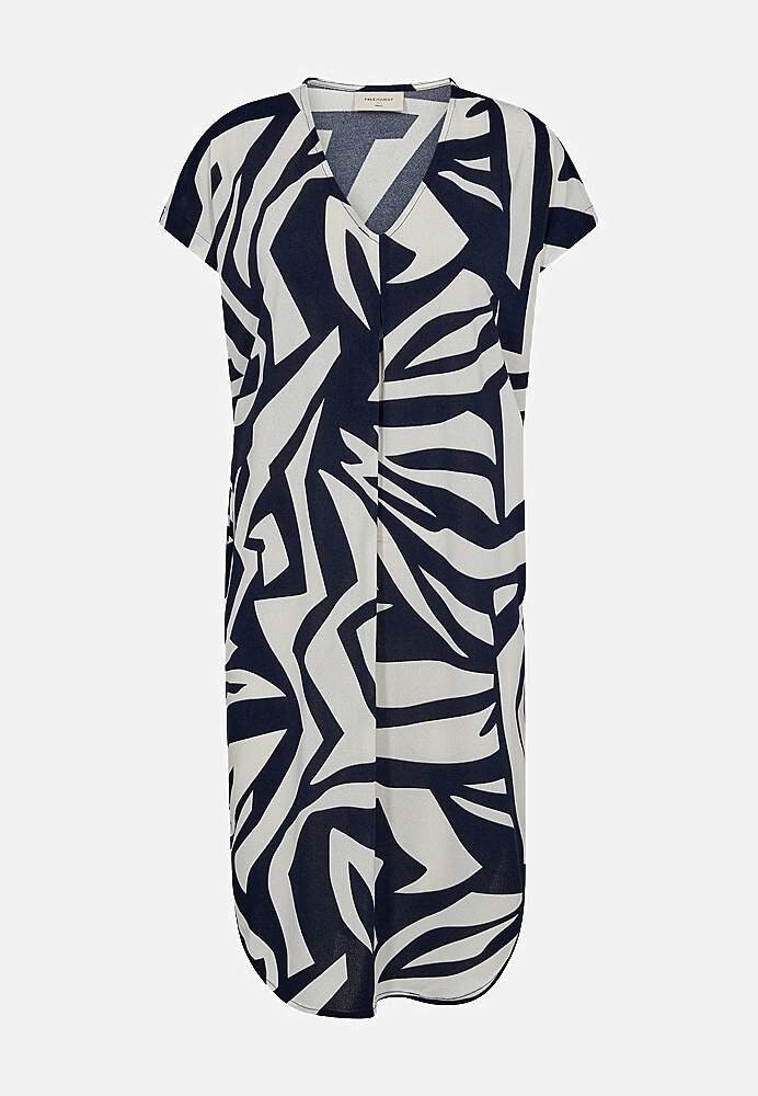 Mönstrad trikåklänning med fickor Floi