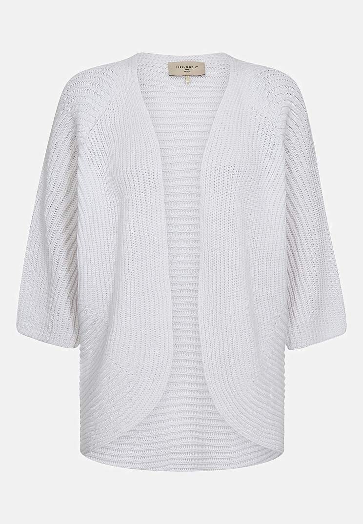 Stickad cardigan med trekvartsärm