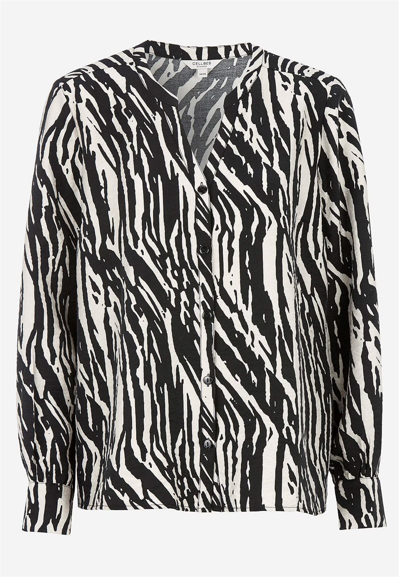 Vävd blus med knappar