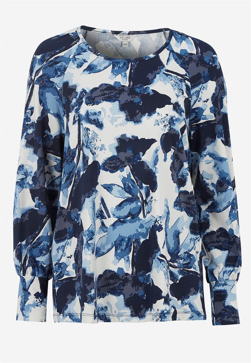 Product Image for Mönstrad trikåtopp med breda muddar