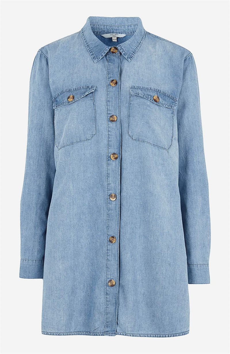 Lång jeansskjorta 37475