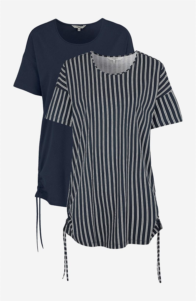 Lång topp med dragsko i sidorna Vilde 2-pack 24859