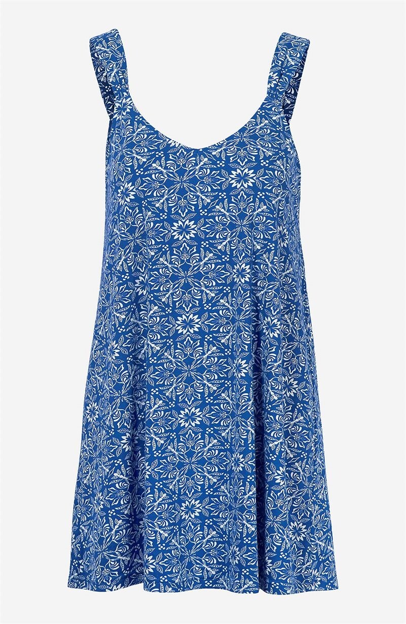 Mönstrad trikåtunika med axelband Jill