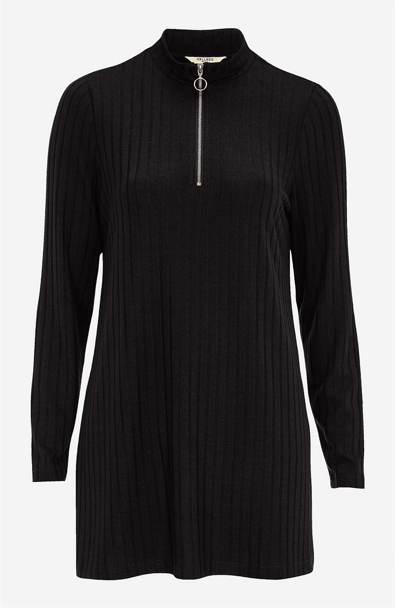 Product Image for Ribbad tunika med dragkedja och ståkrage Vera