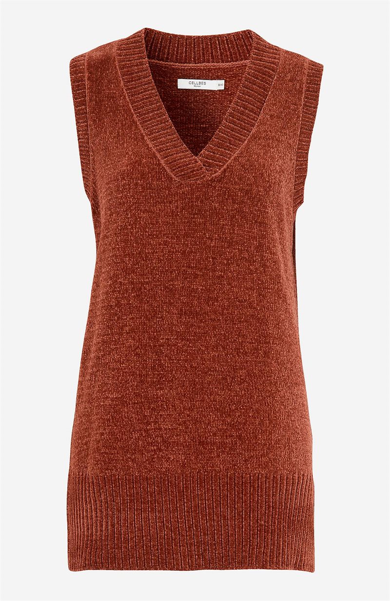 Mjuk väst i chenille Camilla 25627