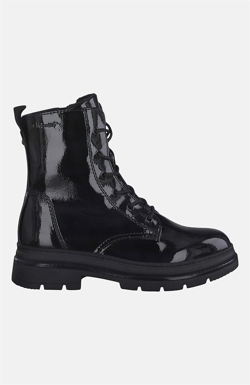Product Image for Glansig känga med snörning och dragkedja