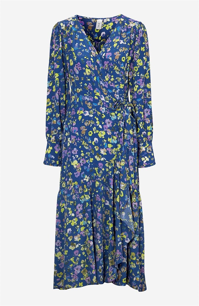 Product Image for Mönstrad omlottklänning med volang