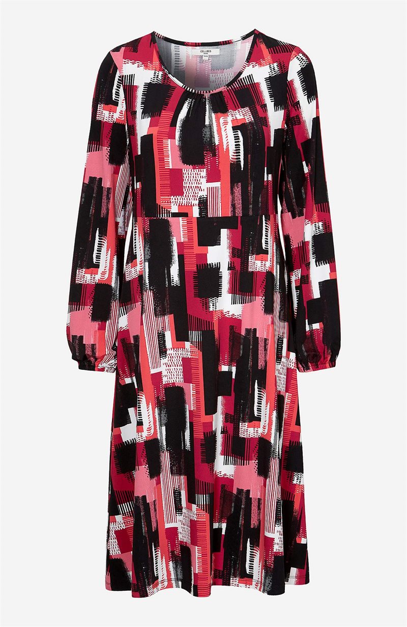 Mönstrad jerseyklänning Lovis