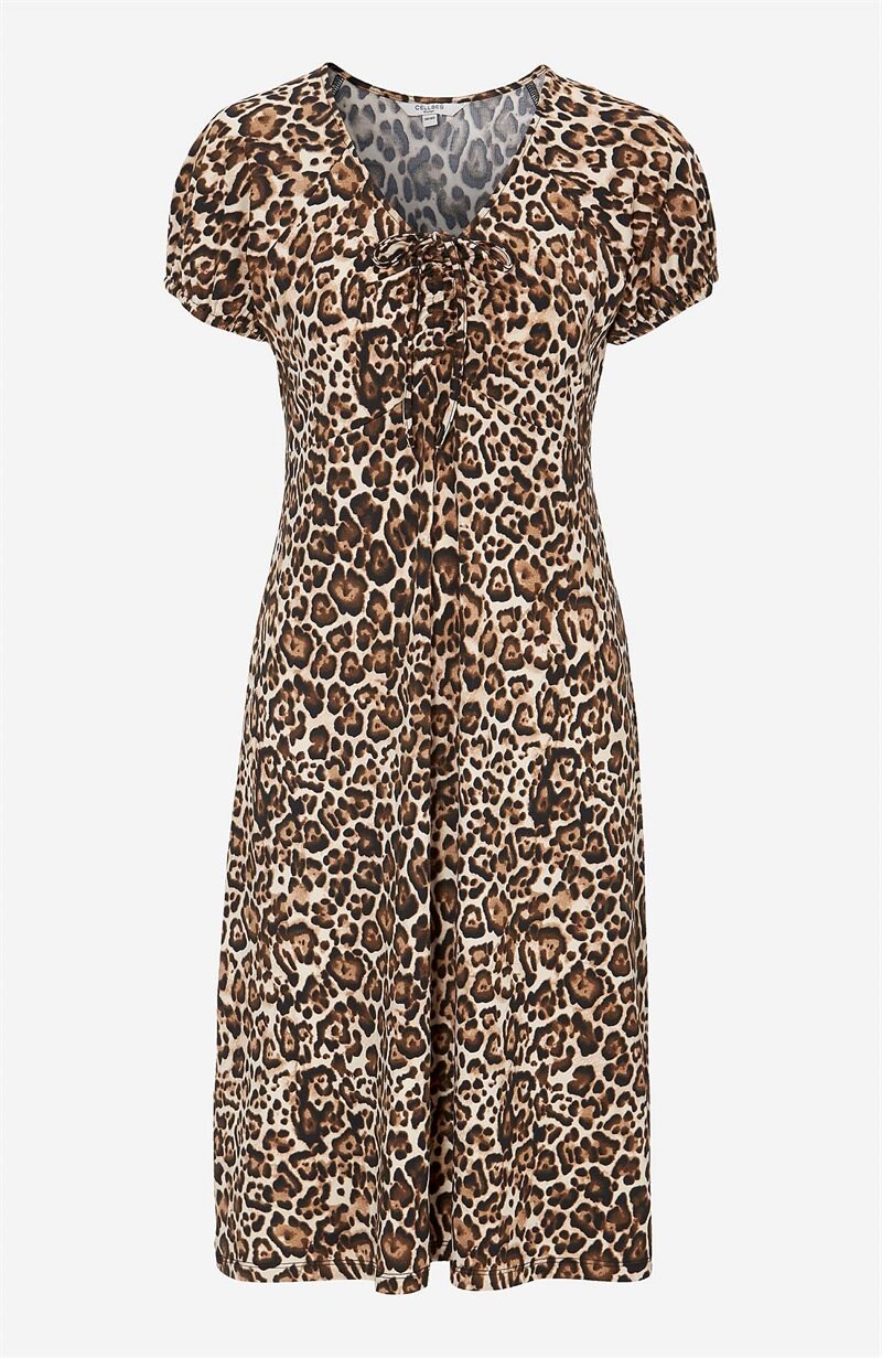 Mönstrad trikåklänning Sanna