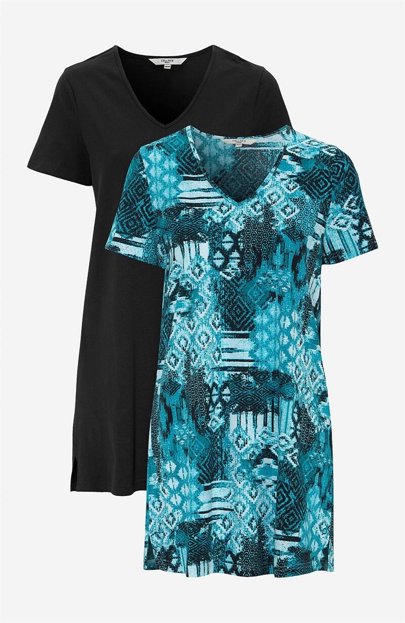 Kortärmad trikåtunika Bigitta 2-pack 26688