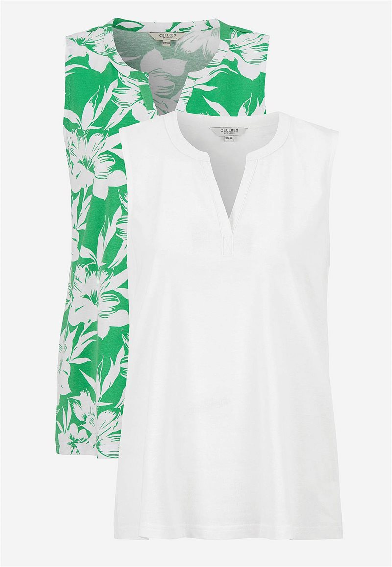 Ärmlös topp i ekologisk bomull Penny 2-pack 30652