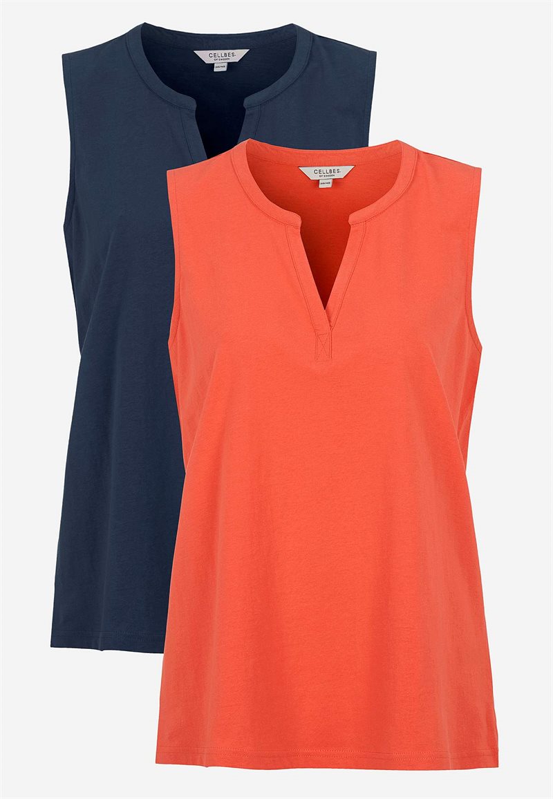 Ärmlös topp i ekologisk bomull Penny 2-pack 30654