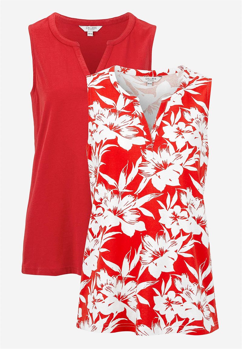 Ärmlös topp i ekologisk bomull Penny 2-pack 30649