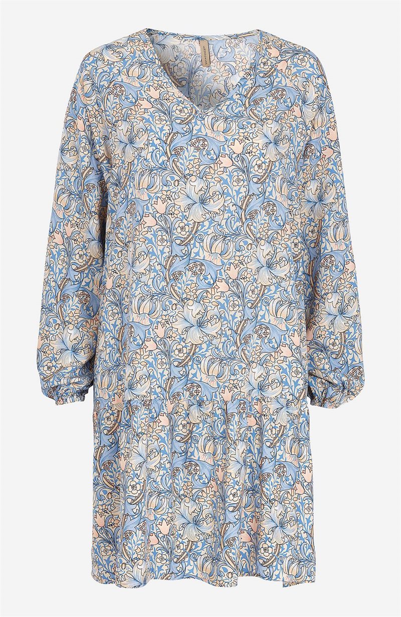 Product Image for Mönstrad viskosklänning med volang Kraka