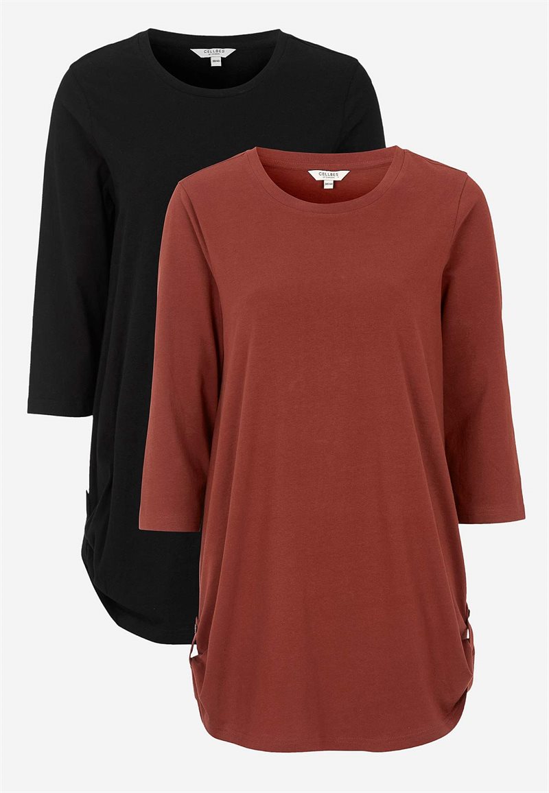 Trikåtunika med 3/4-ärm 2-pack 32081