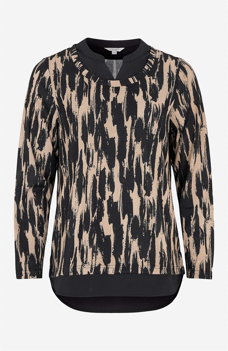 Mönstrad, 2 i 1 trikåtopp Sue 27489