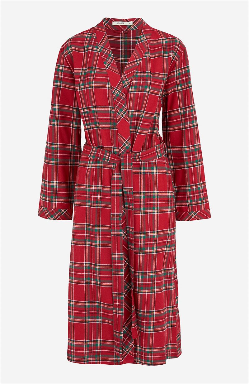 Product Image for Rutig morgonrock i flanell Felicia