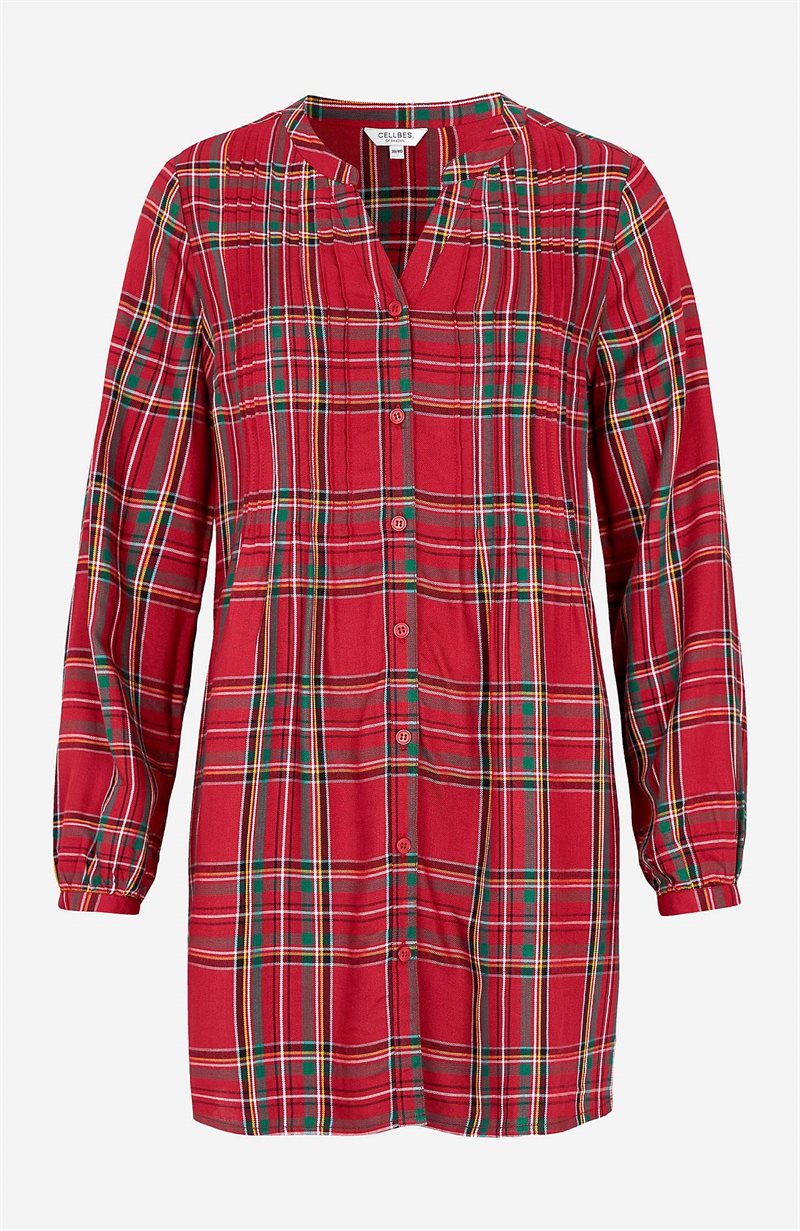 Lång tunika med dekorativa stråveck Edwina