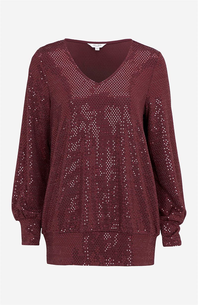 Trikåtopp med paljetter Paula 27698