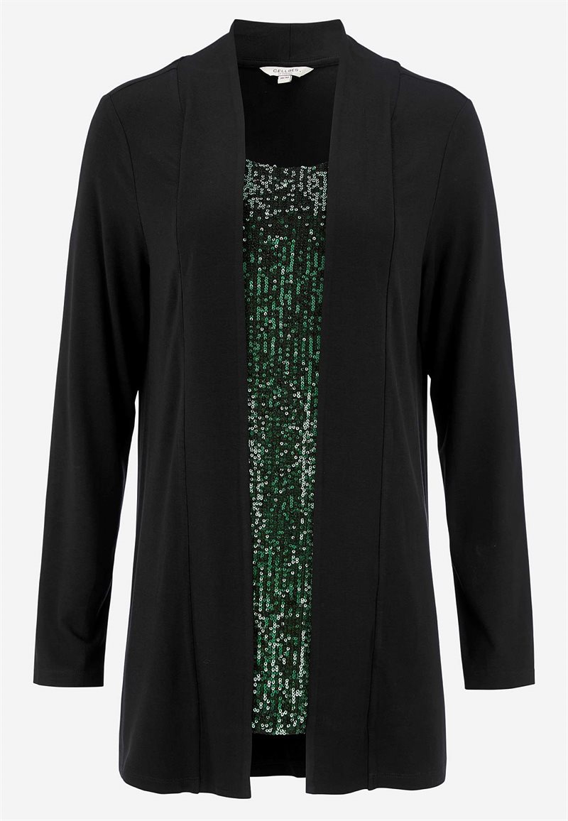 Långärmad 2-i-1-topp med paljetter